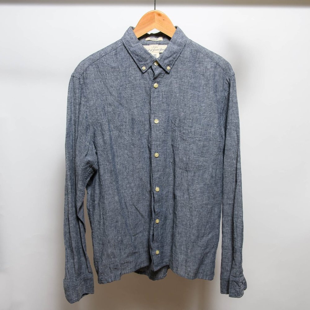 H&M LOGG Mens Button Collar Shirt - Regular Fit M